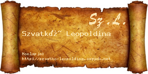 Szvatkó Leopoldina névjegykártya